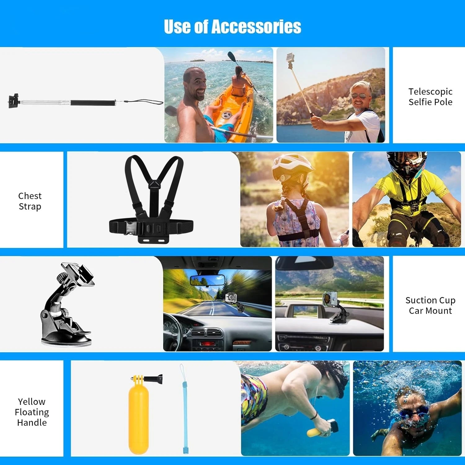 50 in 1 Action Camera Accessory Kit Sets