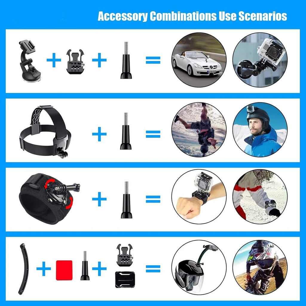 50 in 1 Action Camera Accessory Kit Sets